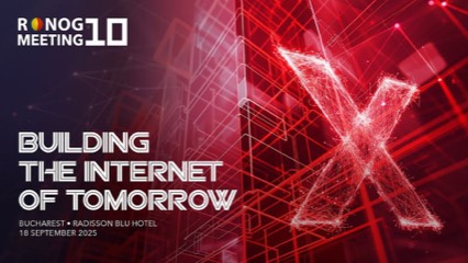 Afișul RONOG 10 – Building the Internet of Tomorrow, București, 18 septembrie 2025